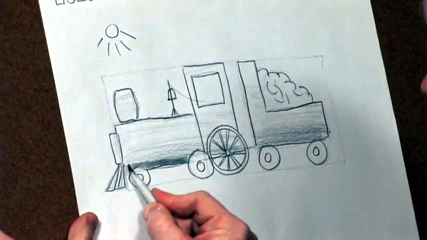 "Drawing Shapes-Trains"<br>FOR KIDS ONLY! [ K-2 ]