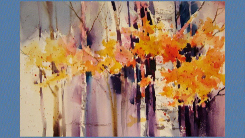 "Colorful Birch Trees"<BR>(Recording of LIVE Class)