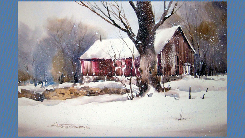 "Snow Scene With a Barn"<BR>(Recording of LIVE Class)